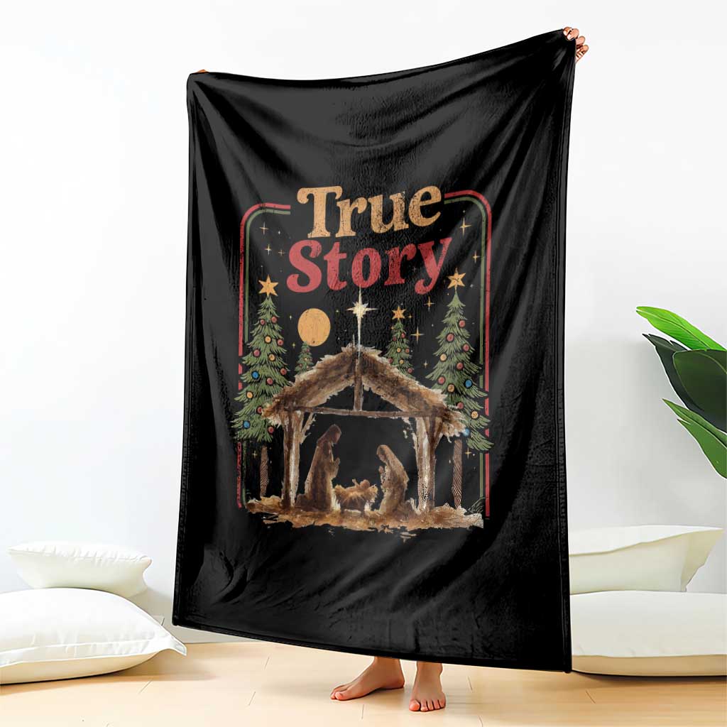 Vintage Nativity Scene Throw Blanket Christian Christmas True Story Jesus Birth TS10 Print Your Wear