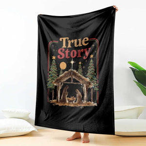 Vintage Nativity Scene Throw Blanket Christian Christmas True Story Jesus Birth TS10 Print Your Wear