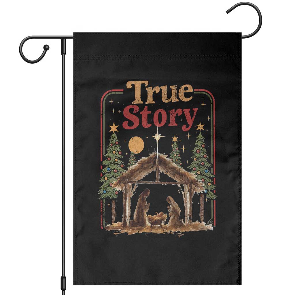 Vintage Nativity Scene Garden Flag Christian Christmas True Story Jesus Birth TS10 Black Print Your Wear