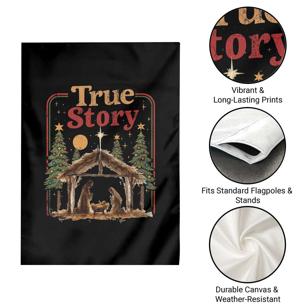 Vintage Nativity Scene Garden Flag Christian Christmas True Story Jesus Birth TS10 Print Your Wear
