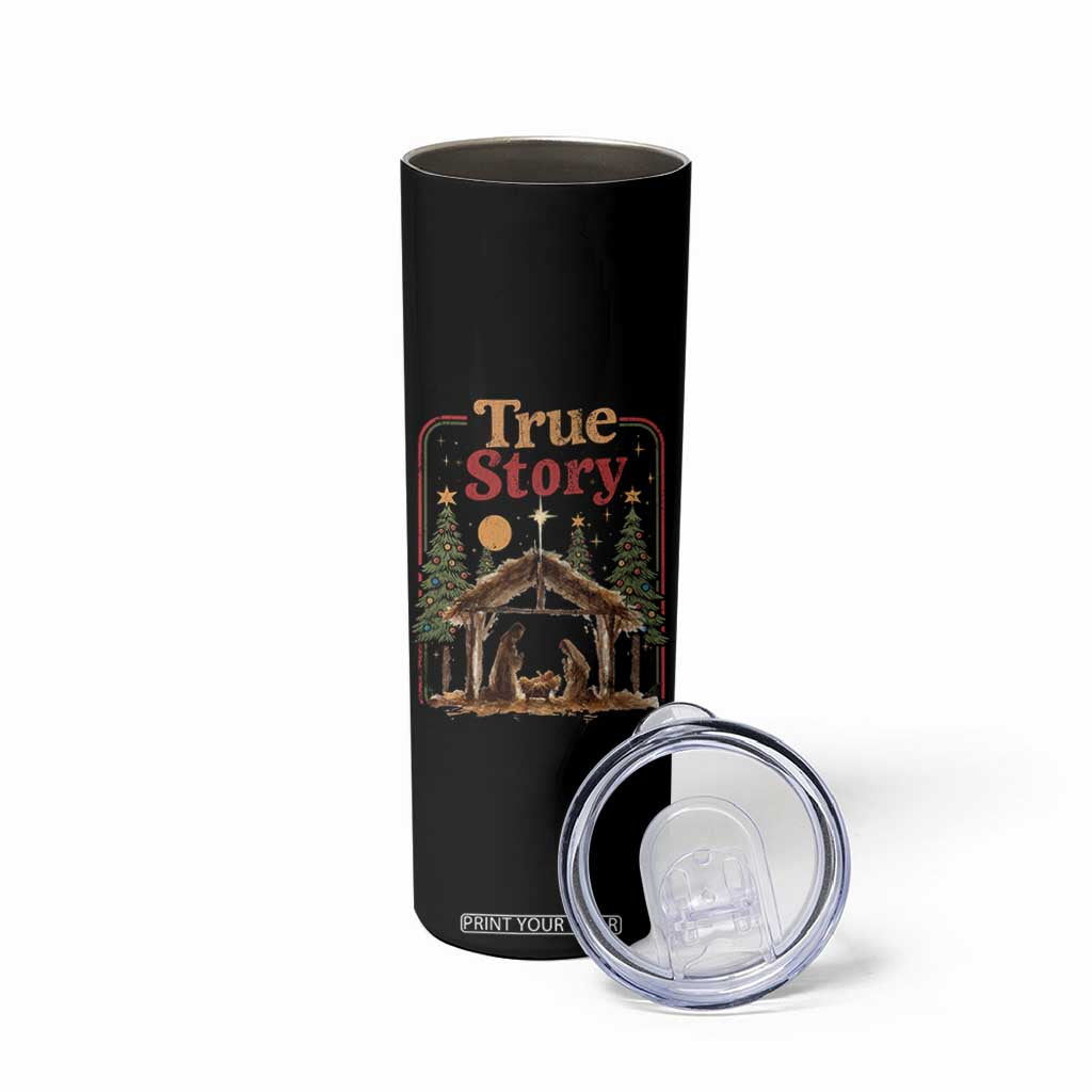 Vintage Nativity Scene Skinny Tumbler Christian Christmas True Story Jesus Birth TS10 Print Your Wear