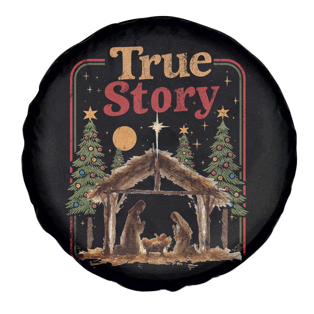 Vintage Nativity Scene Spare Tire Cover Christian Christmas True Story Jesus Birth TS10 Print Your Wear