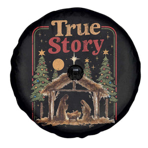 Vintage Nativity Scene Spare Tire Cover Christian Christmas True Story Jesus Birth TS10 Print Your Wear