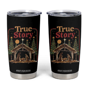 Vintage Nativity Scene Tumbler Cup Christian Christmas True Story Jesus Birth TS10 Black Print Your Wear