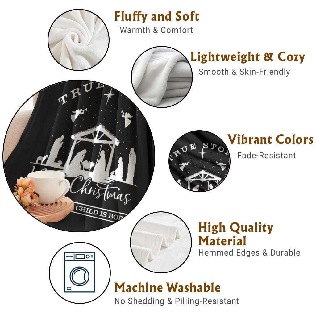 True Story Merry Christmas Throw Blanket Christian Xmas True Story Jesus Birth TS10 Print Your Wear