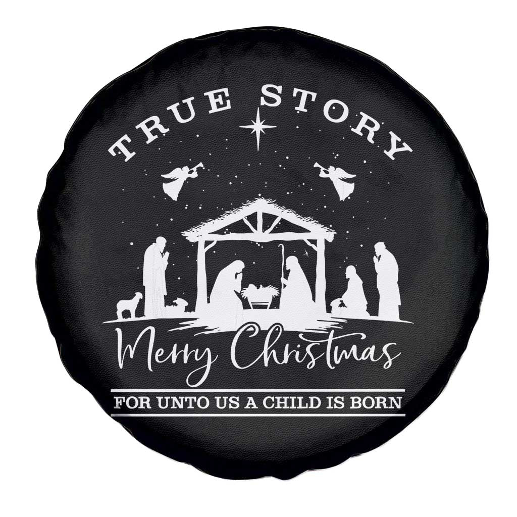 True Story Merry Christmas Spare Tire Cover Christian Xmas True Story Jesus Birth TS10 Print Your Wear
