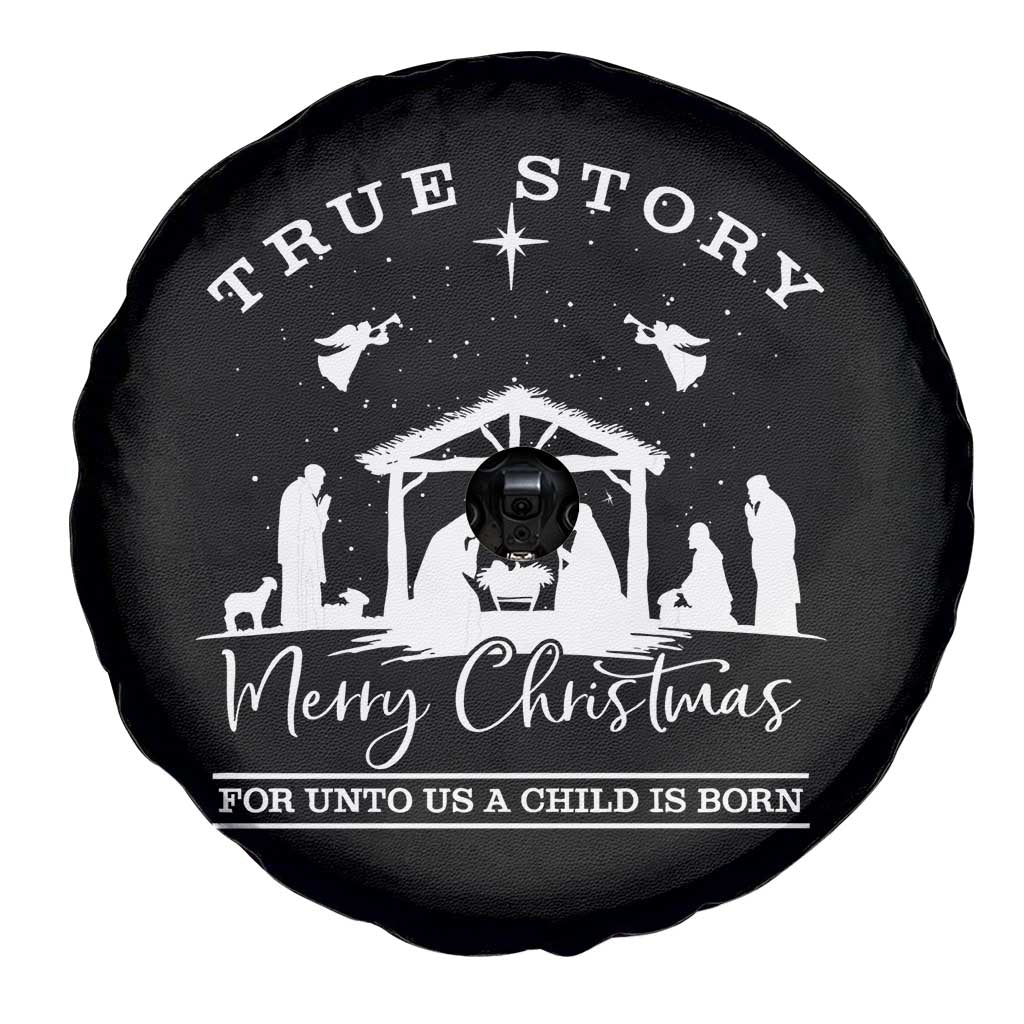 True Story Merry Christmas Spare Tire Cover Christian Xmas True Story Jesus Birth TS10 Print Your Wear