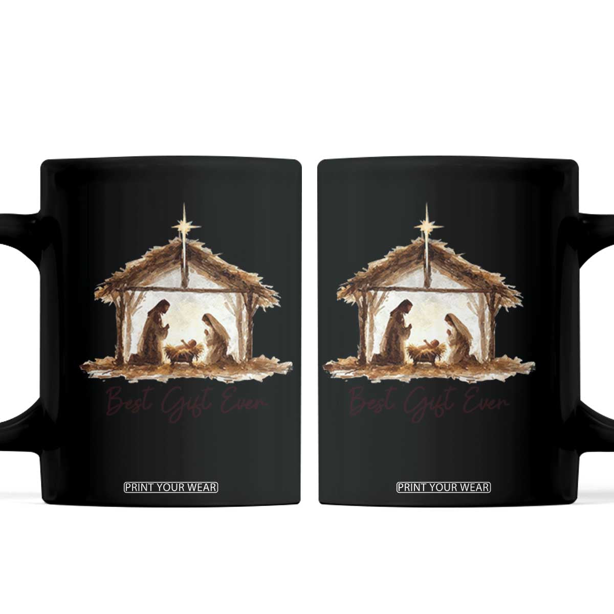 Nativity Scene Coffee Mug Christian Christmas Jesus Best Gift Ever TS10 Black Print Your Wear