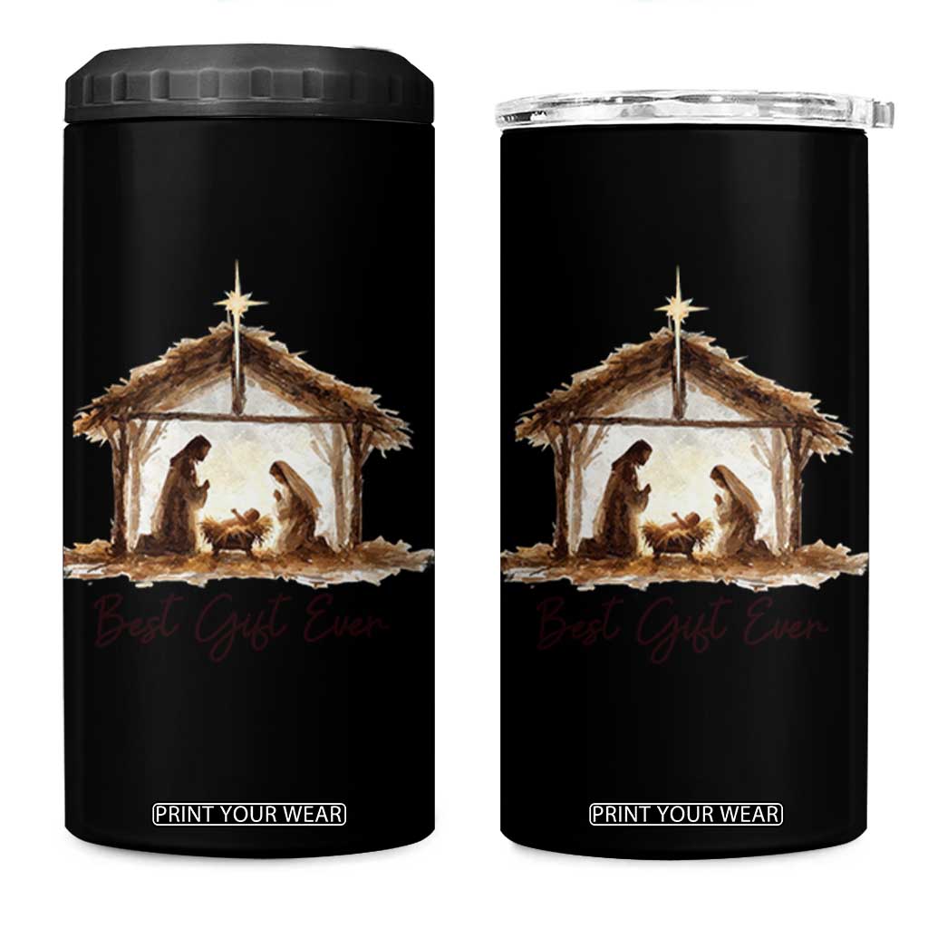 Nativity Scene 4 in 1 Can Cooler Tumbler Christian Christmas Jesus Best Gift Ever TS10 One Size: 16 oz Black Print Your Wear
