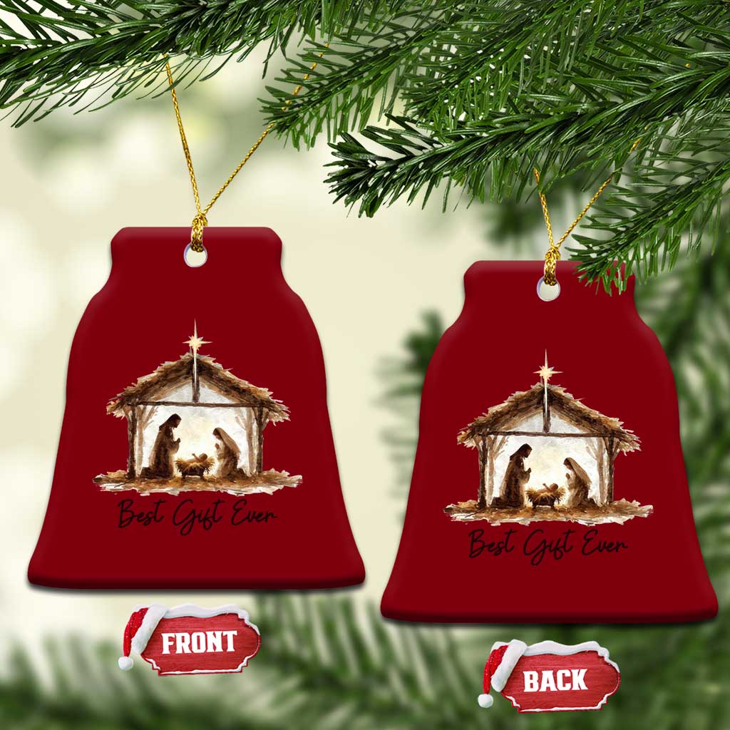 Nativity Scene Ceramic Ornament Christian Christmas Jesus Best Gift Ever TS10 Print Your Wear