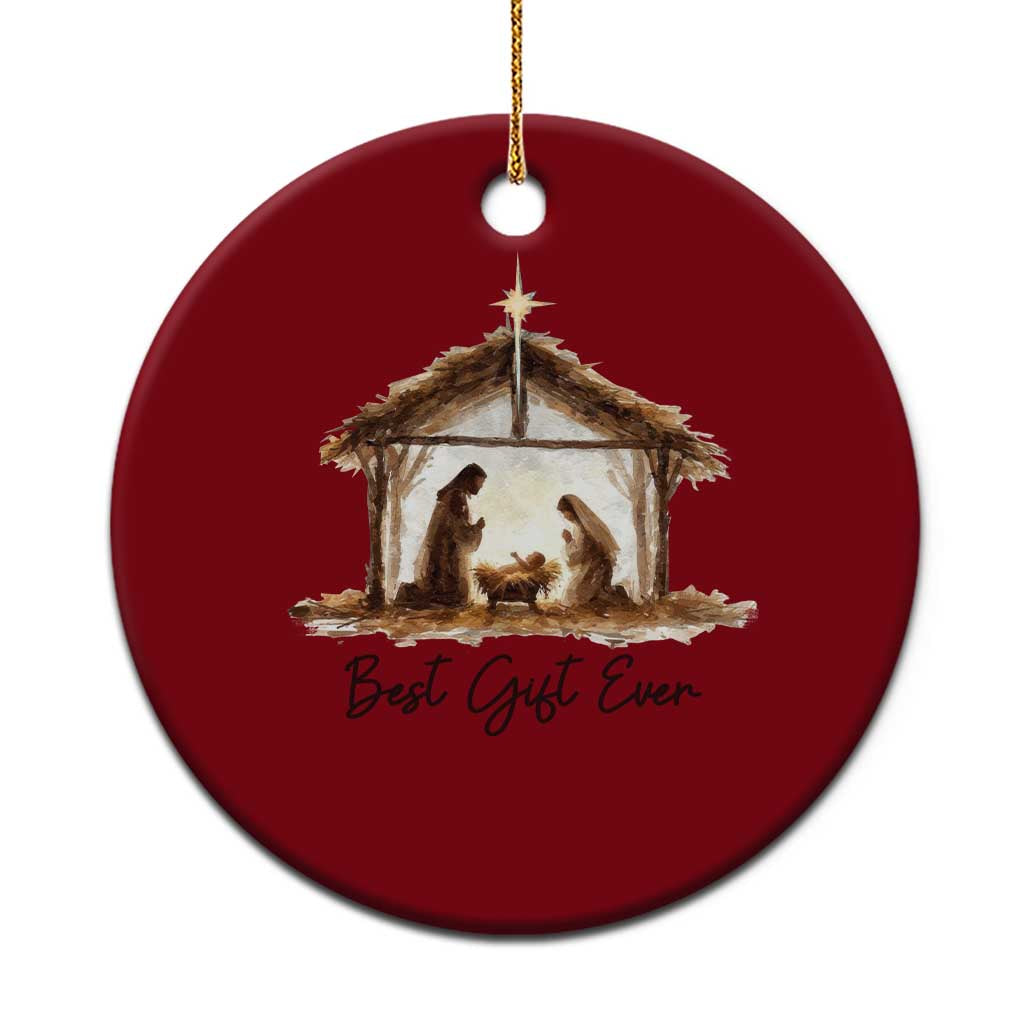 Nativity Scene Ceramic Ornament Christian Christmas Jesus Best Gift Ever TS10 1pc Red Print Your Wear