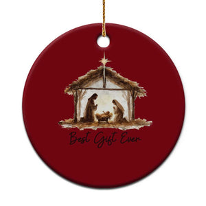 Nativity Scene Ceramic Ornament Christian Christmas Jesus Best Gift Ever TS10 1pc Red Print Your Wear