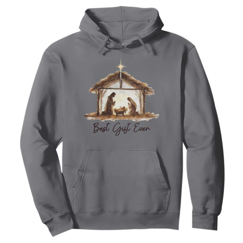 Nativity Scene Hoodie Christian Christmas Jesus Best Gift Ever TS10 Charcoal Print Your Wear