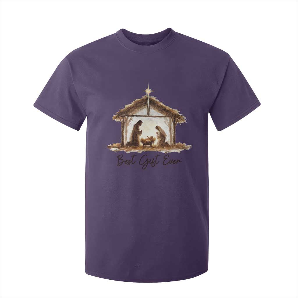 Nativity Scene T Shirt For Kid Christian Christmas Jesus Best Gift Ever TS10 Purple Print Your Wear