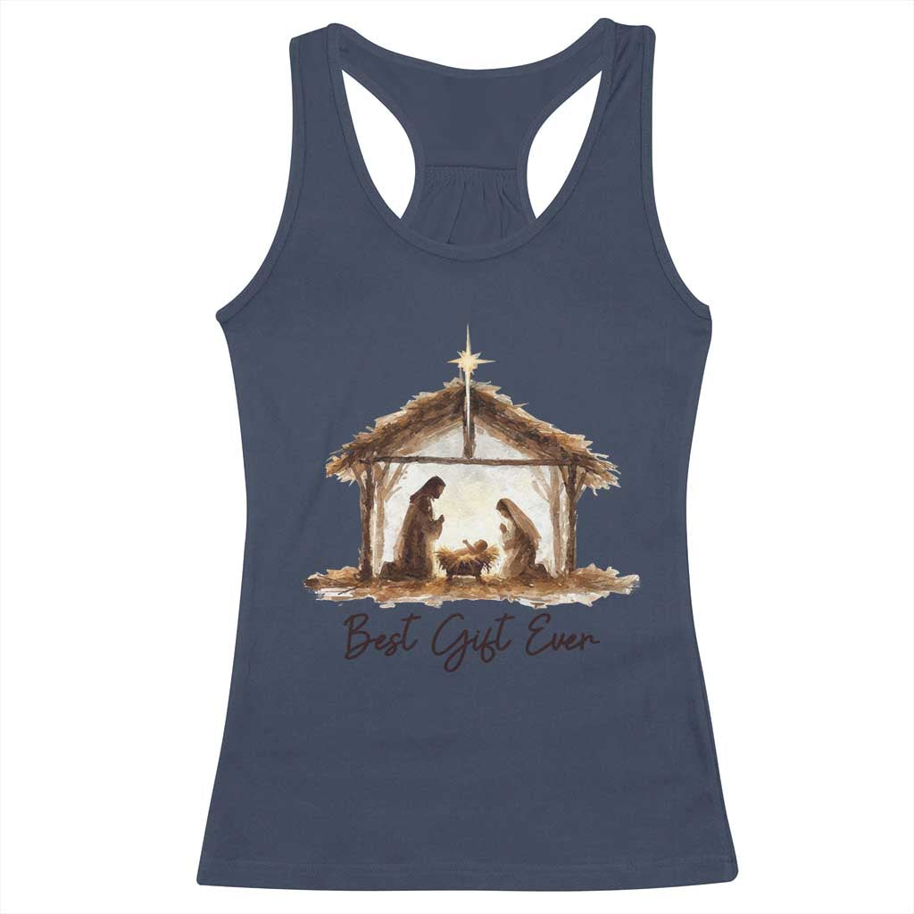 Nativity Scene Racerback Tank Top Christian Christmas Jesus Best Gift Ever TS10 Navy Print Your Wear