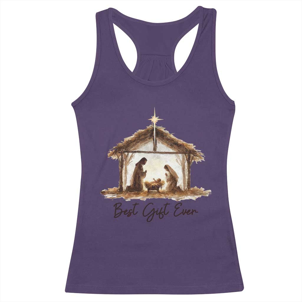 Nativity Scene Racerback Tank Top Christian Christmas Jesus Best Gift Ever TS10 Purple Print Your Wear