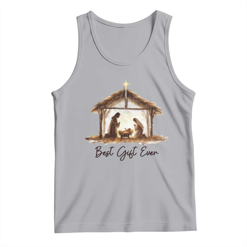 Nativity Scene Tank Top Christian Christmas Jesus Best Gift Ever TS10 Athletic Heather Print Your Wear