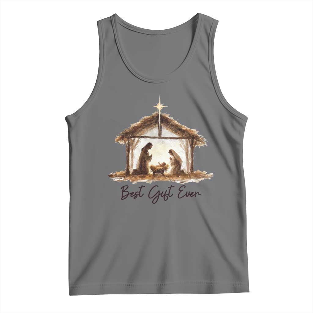 Nativity Scene Tank Top Christian Christmas Jesus Best Gift Ever TS10 Black Heather Print Your Wear