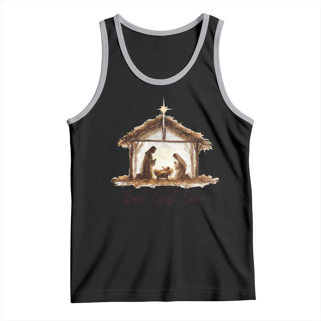 Nativity Scene Tank Top Christian Christmas Jesus Best Gift Ever TS10 Black Athletic Heather Print Your Wear