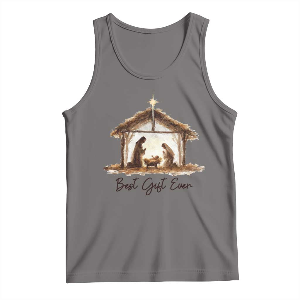Nativity Scene Tank Top Christian Christmas Jesus Best Gift Ever TS10 Deep Heather Print Your Wear