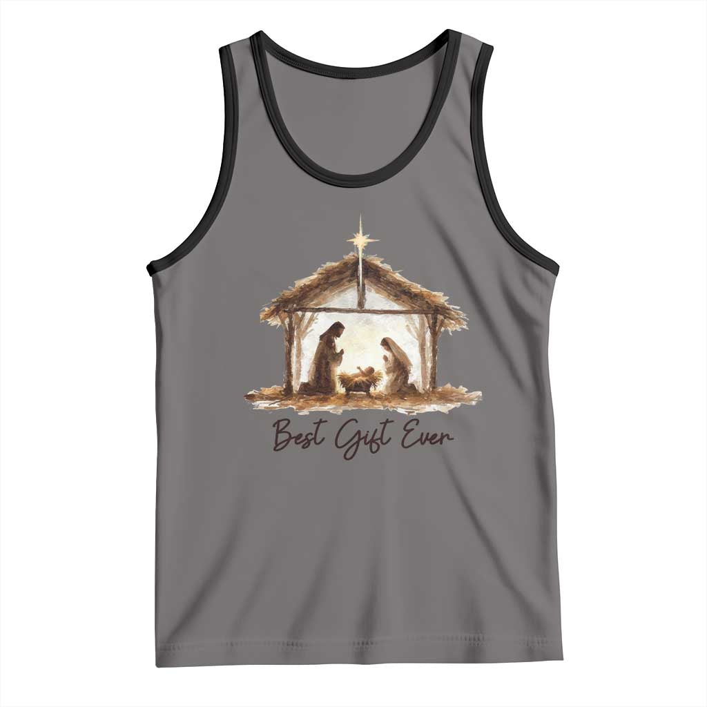 Nativity Scene Tank Top Christian Christmas Jesus Best Gift Ever TS10 Deep Heather Black Print Your Wear