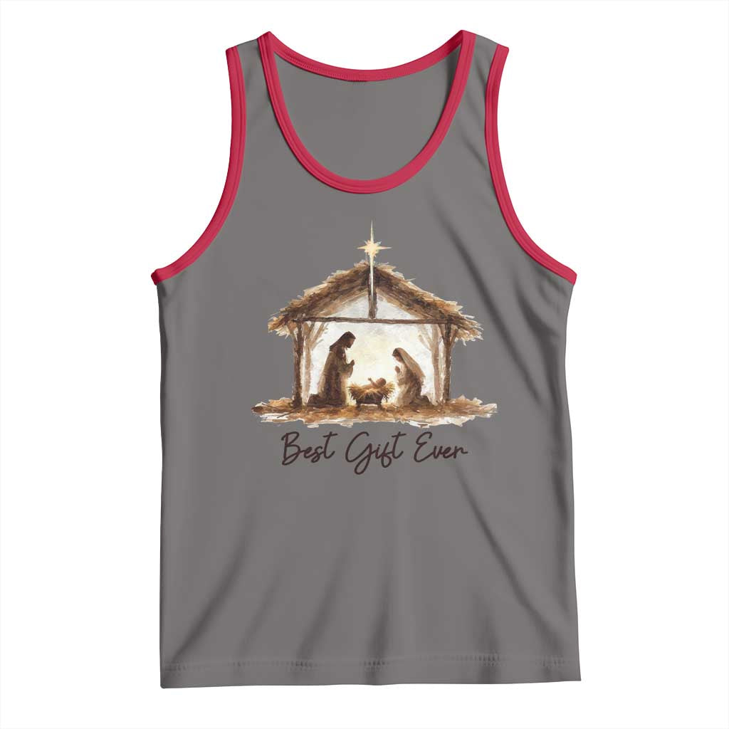 Nativity Scene Tank Top Christian Christmas Jesus Best Gift Ever TS10 Deep Heather Red Print Your Wear