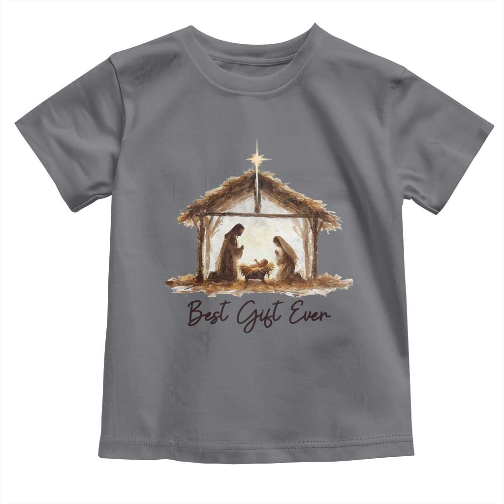 Nativity Scene Toddler T Shirt Christian Christmas Jesus Best Gift Ever TS10 Charcoal Print Your Wear