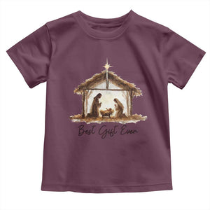 Nativity Scene Toddler T Shirt Christian Christmas Jesus Best Gift Ever TS10 Maroon Print Your Wear