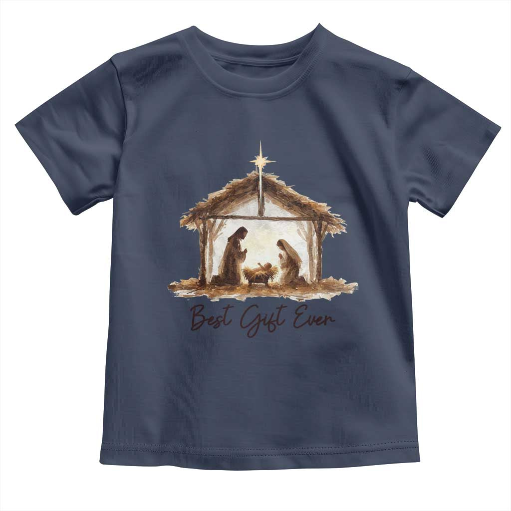 Nativity Scene Toddler T Shirt Christian Christmas Jesus Best Gift Ever TS10 Navy Print Your Wear
