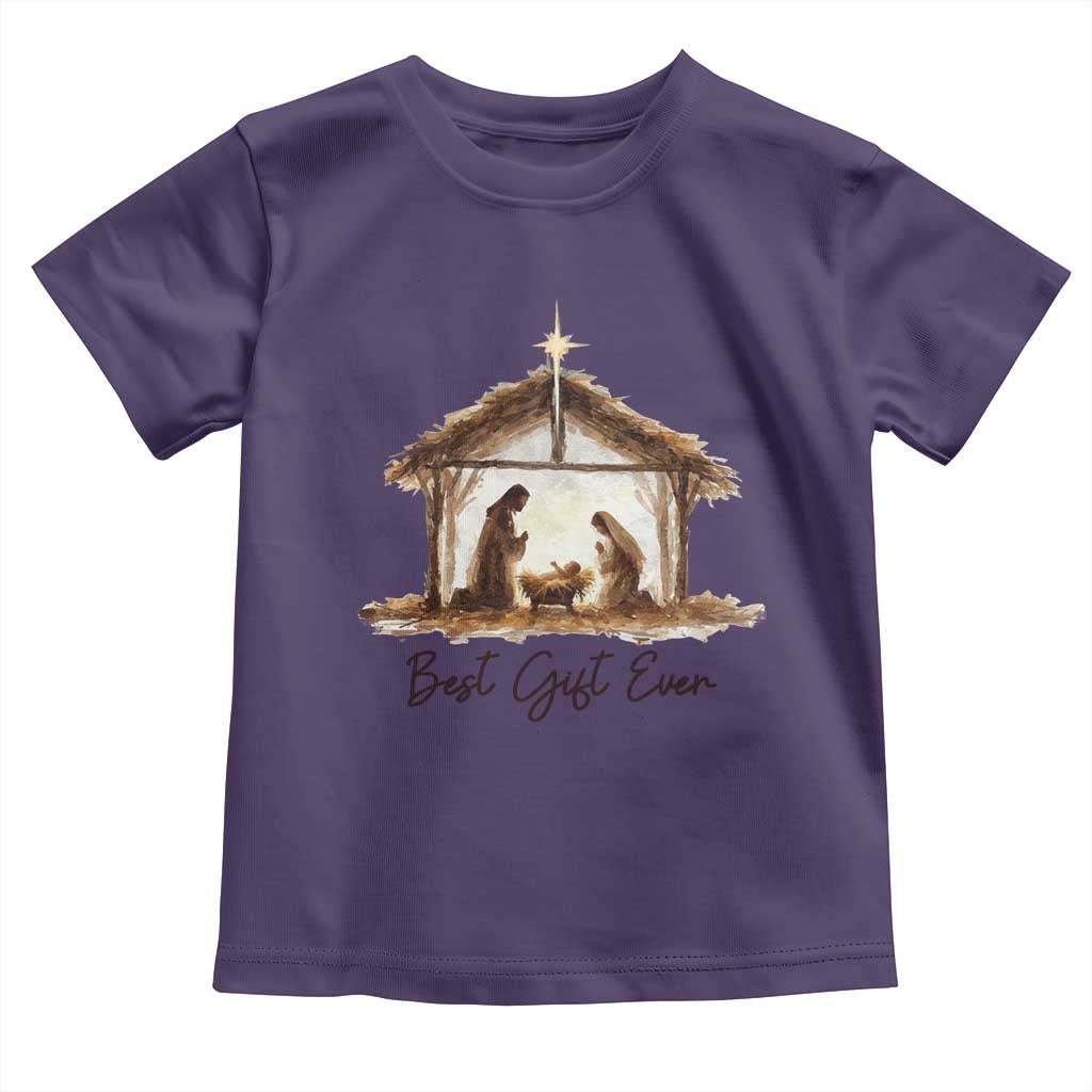 Nativity Scene Toddler T Shirt Christian Christmas Jesus Best Gift Ever TS10 Purple Print Your Wear