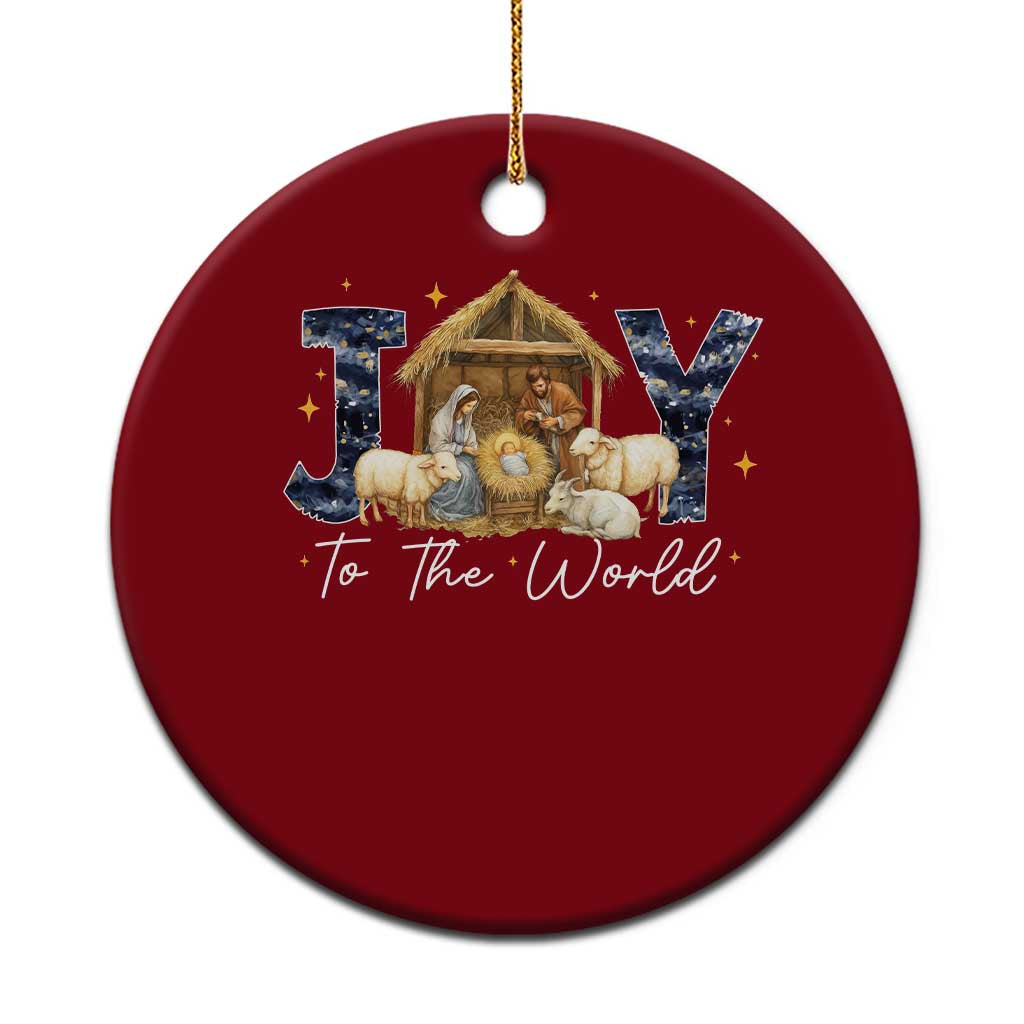Nativity Scene Ceramic Ornament Christian Christmas Jesus Joy To The World TS10 1pc Red Print Your Wear