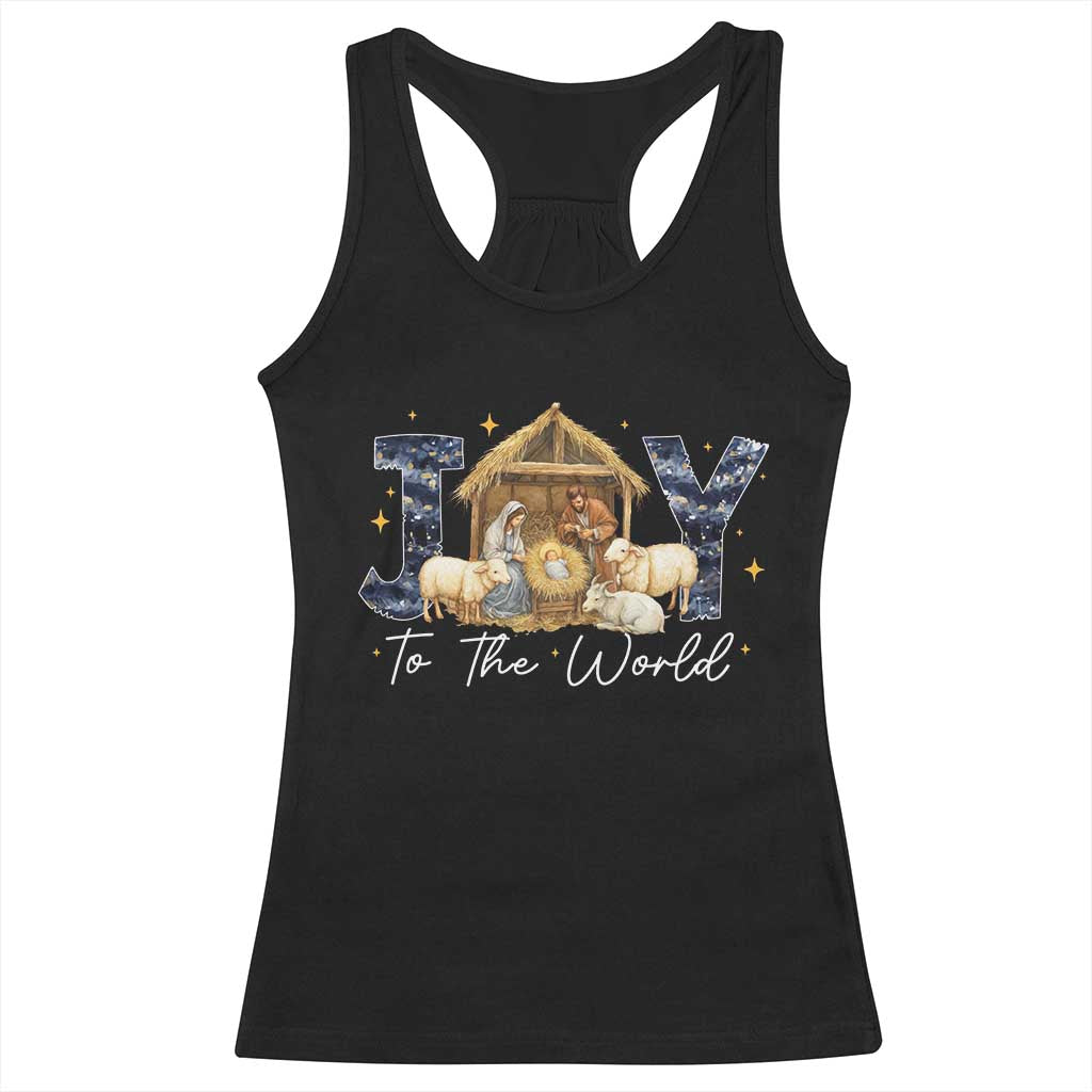 Nativity Scene Racerback Tank Top Christian Christmas Jesus Joy To The World TS10 Black Print Your Wear