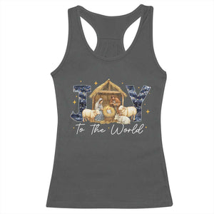 Nativity Scene Racerback Tank Top Christian Christmas Jesus Joy To The World TS10 Dark Heather Print Your Wear