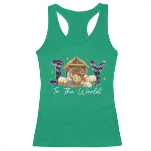 Nativity Scene Racerback Tank Top Christian Christmas Jesus Joy To The World TS10 Irish Green Print Your Wear