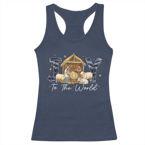 Nativity Scene Racerback Tank Top Christian Christmas Jesus Joy To The World TS10 Navy Print Your Wear