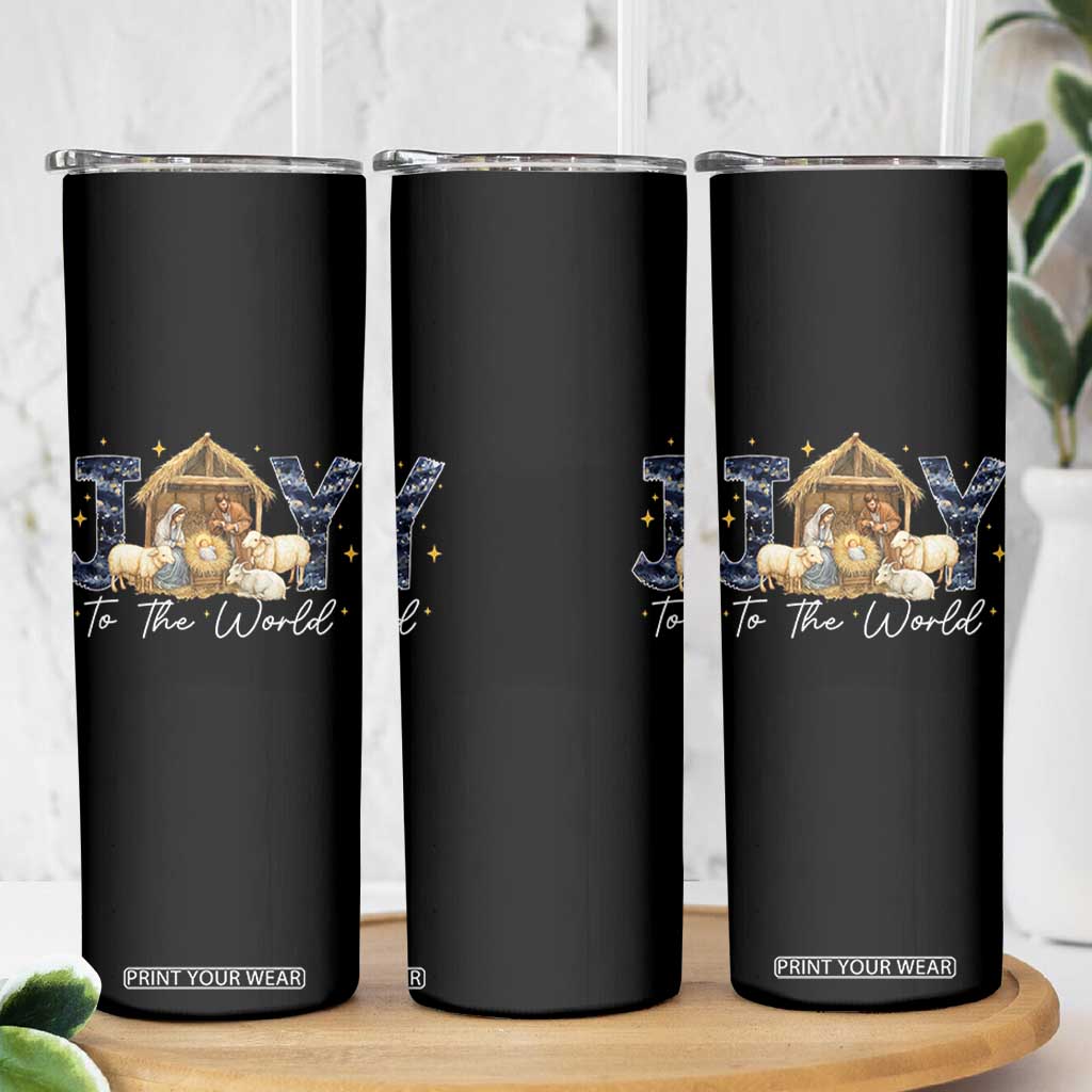Nativity Scene Skinny Tumbler Christian Christmas Jesus Joy To The World TS10 Print Your Wear