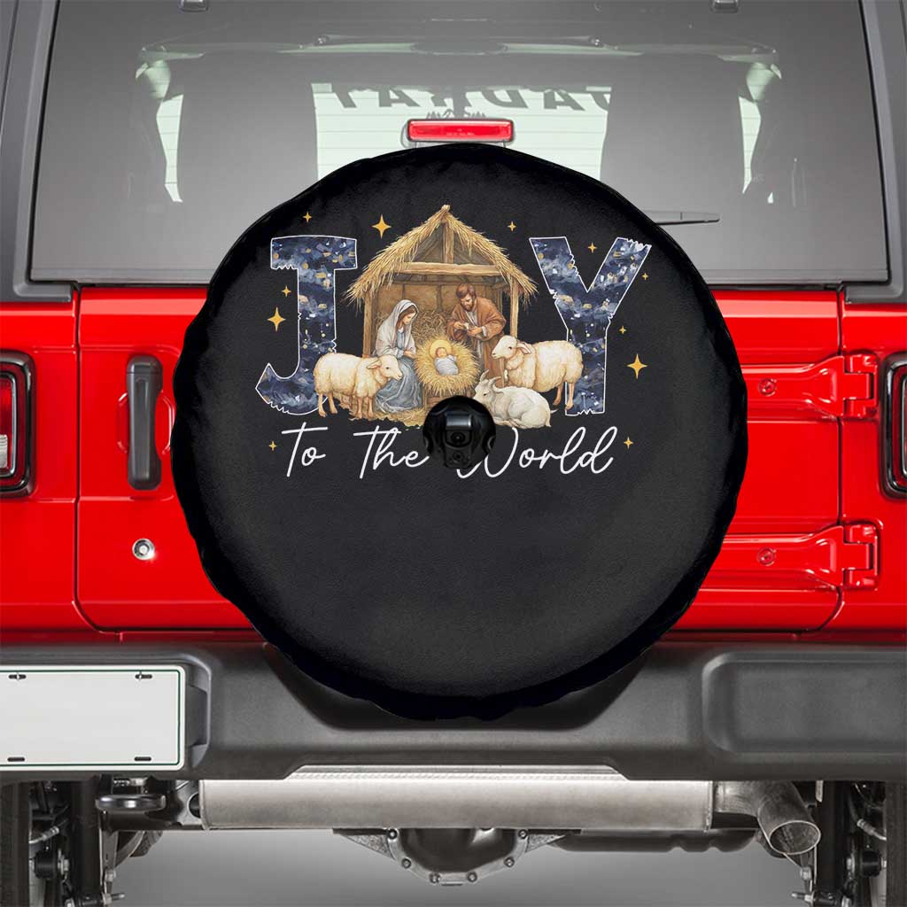 Nativity Scene Spare Tire Cover Christian Christmas Jesus Joy To The World TS10 Black Print Your Wear