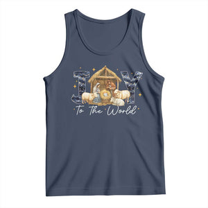 Nativity Scene Tank Top Christian Christmas Jesus Joy To The World TS10 Navy Print Your Wear