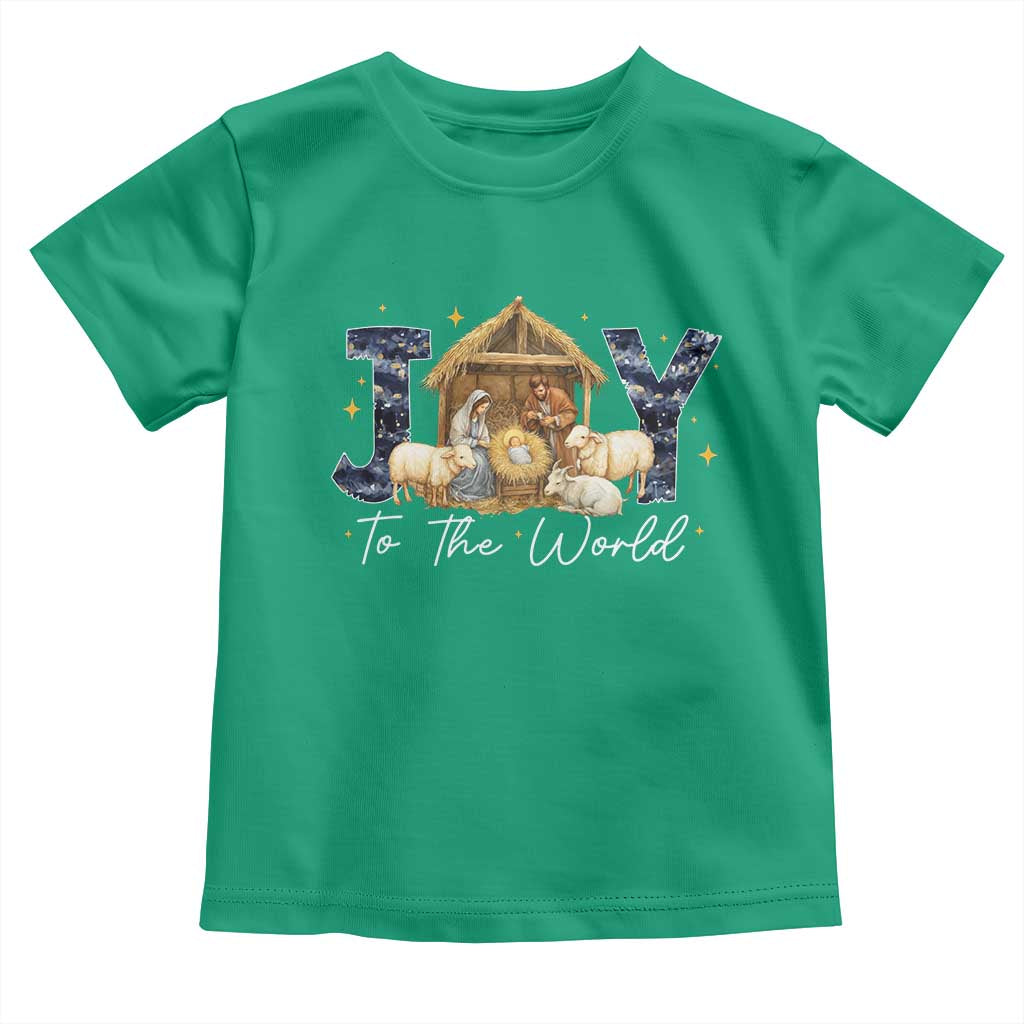 Nativity Scene Toddler T Shirt Christian Christmas Jesus Joy To The World TS10 Irish Green Print Your Wear