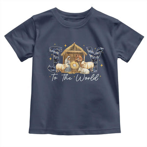 Nativity Scene Toddler T Shirt Christian Christmas Jesus Joy To The World TS10 Navy Print Your Wear