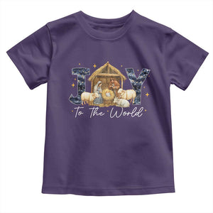 Nativity Scene Toddler T Shirt Christian Christmas Jesus Joy To The World TS10 Purple Print Your Wear