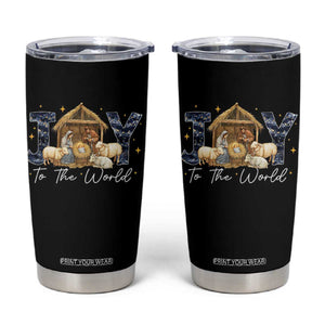 Nativity Scene Tumbler Cup Christian Christmas Jesus Joy To The World TS10 Black Print Your Wear