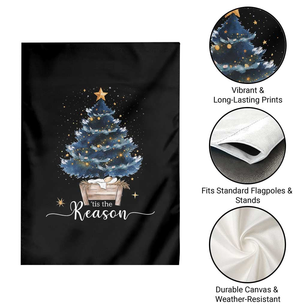 Nativity Scene Garden Flag Jesus Reason Tis The Season Christian Christmas Tree TS10 Print Your Wear