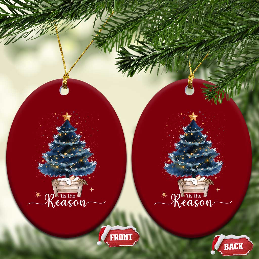 Nativity Scene Ceramic Ornament Jesus Reason Tis The Season Christian Christmas Tree TS10 Print Your Wear