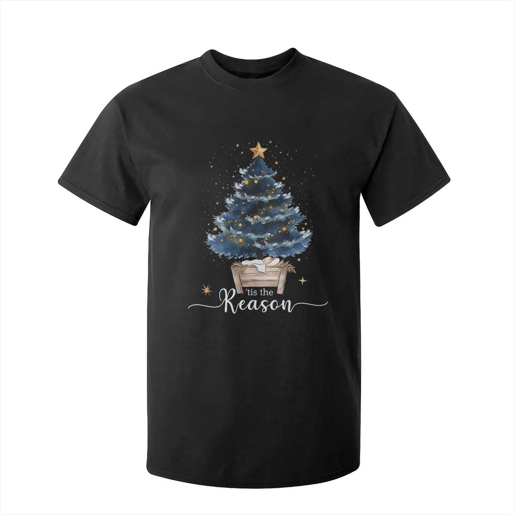 Nativity Scene T Shirt For Kid Jesus Reason Tis The Season Christian Christmas Tree TS10 Black Print Your Wear