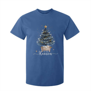 Nativity Scene T Shirt For Kid Jesus Reason Tis The Season Christian Christmas Tree TS10 Royal Blue Print Your Wear