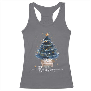 Nativity Scene Racerback Tank Top Jesus Reason Tis The Season Christian Christmas Tree TS10 Charcoal Print Your Wear