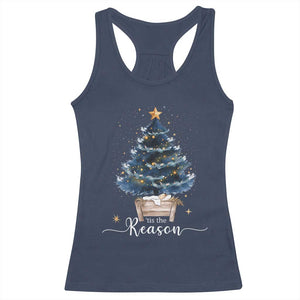 Nativity Scene Racerback Tank Top Jesus Reason Tis The Season Christian Christmas Tree TS10 Navy Print Your Wear
