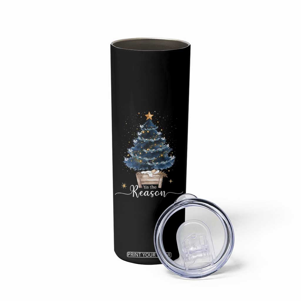 Nativity Scene Skinny Tumbler Jesus Reason Tis The Season Christian Christmas Tree TS10 Print Your Wear