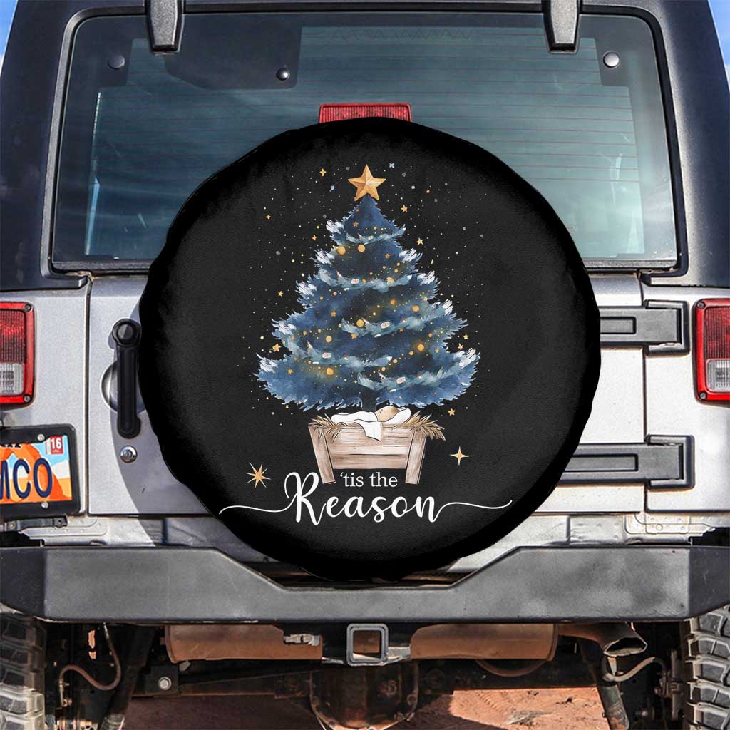 Nativity Scene Spare Tire Cover Jesus Reason Tis The Season Christian Christmas Tree TS10 No hole Black Print Your Wear